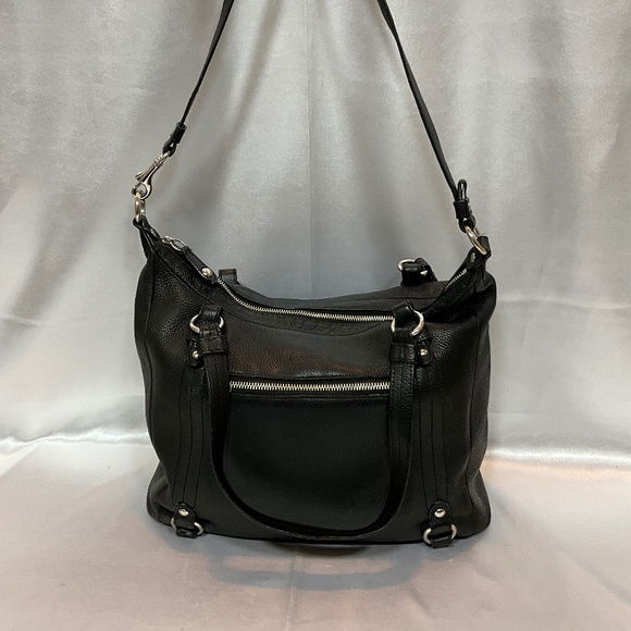 Coach Alexandra Black Pebble Leather Convertible Bag Handbag Purse US    45-B5b - Picture 1 of 10